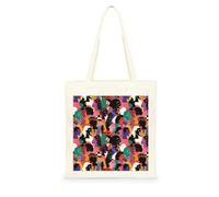 Genérico Bolsa Tote Bag 35X38Cm Retrato Abstracto Bolsa Tela Para Pintar Estampada Bolsas De Con Algodon Asas Blanca Por Niñas Y Mujeres Lienzo Bolsas Eco, Lavadora, Compras, Vacaciones, Trabajo