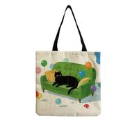 Genérico Bolsa Tote Bag 38X40Cm Sofá Verde Bolsa Tela Para Pintar Estampada Bolsas De Con Algodon Asas Por Mujeres Reutilizable Lienzo Bolsaspara Playa, Viaje, Escuela Y Uso Diario