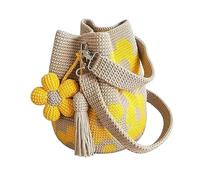 Genérico Bolsa Tote Tejida A Ganchillo Bolso Tote De Hombro Patrón Floral