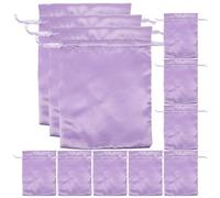Genérico Bolsas de Satén para Pelucas 10 Unidades 15X20 CM Color Morado Claro Cordón Ajustable para Viaje y Almacenamiento Protectoras contra Resequedad y Factores Ambientales