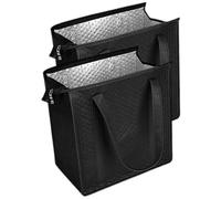 Generico Bolsas térmicas para la compra - Juego de 2 bolsas reutilizables con cremallera , de la compra 30 x 18 x 33 cm - Para comida, bebidas, aperitivos, picnic, compras, playa