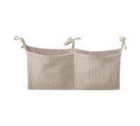 Genérico Bolsillo para cuna de bebé - de cabecera portátil para organizador de cuna y pañales de guardería de 38x18 cm | de algodón, con 2 bolsillos, almacenamiento multiusos para ropa de cama de b