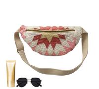 Genérico Bolso 14 Cm Media Luna Cartera | Bolso Hombro Poliéster Acolchado Estilo Vintage Tela Bohemia Satchel Con Correa Cuero Ajustable