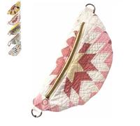 Genérico Bolso bandolera acolchado con diseño patchwork de inspiración vintage, bolso bandolera acolchado con diseño patchwork y correa ajustable, diseño ligero y curvo (01#)