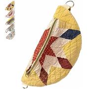 Genérico Bolso bandolera acolchado con diseño patchwork de inspiración vintage, bolso bandolera acolchado con diseño patchwork y correa ajustable, diseño ligero y curvo (04#)