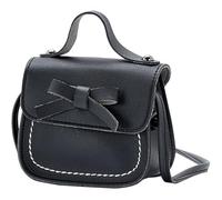 Genérico Bolso Bandolera para Niñas Lazo Negro, Diseño Sencillo y Gran Capacidad, Material PU Resistente, Adecuado para Uso Diario y Prevenir Pérdidas