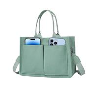 Genérico Bolso Bolso De Lona Con Bolsillos,Bolso De Color Sólido, Correa De Moda Para El Uso Diario Mujeres Y Niñas, verde, Se référer au descriptif
