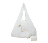 Generico Bolso con correa para el hombro, bolso de gran capacidad, de cuero para uso pendular, plegable, de gran capacidad, color negro, para adolescentes y mujeres Picnic en la playa