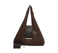 Generico Bolso con correa para el hombro, bolso de gran capacidad, de cuero para uso pendular, plegable, de gran capacidad, color negro, para adolescentes y mujeres Picnic en la playa, Dark