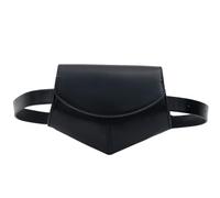 Genérico Bolso de Cintura para Mujer en PU Sintético Ajustable, Riñonera Cruzada Negra, Diseño Moderno para Universidad y Actividades Diarias, Dimensiones 7.48X5.90X1.96In