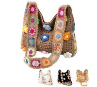 Genérico Bolso de hombro étnico de ganchillo para mujer - Bolso de punto hueco hecho a mano, bolso ligero para playa, viajes (03#)