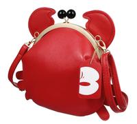 Genérico Bolso de Hombro Tipo Cartera Forma de Cangrejo Rojo, Material PU, Cierre de Beso, Tamaño 17X, Bolso para Mujer para Salidas Nocturnas y Eventos Sociales