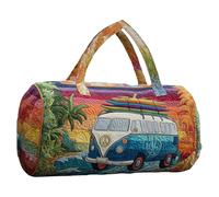 Genérico Bolso De Lona Acolchado Hippie Van Hecho A Mano, Bolso De Gimnasio De Viaje Con Estampado Vibrante Con Correa Ajustable, Bolso De Fin De Semana De Viaje Boho For Mujeres Mon(T,16X8X8 inch)