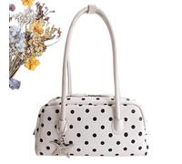Genérico Bolso de Mano Dot para las Mujeres - Estilo Retro y lindo con asa y cremallera - Bolso de Hombro con Lunares | Para Citas Trabajo Oficina Viajes Vacaciones Diario