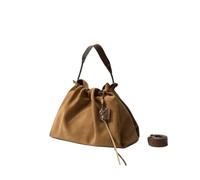Genérico Bolso de mano gran capacidad Viajero errante Forro interno bolsillo con cremallera cuero suave(Medium sand Twilight Brown+listing)