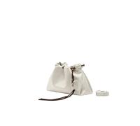 Genérico Bolso de mano gran capacidad Viajero errante Forro interno bolsillo con cremallera cuero suave(Mini Moo White+listing)