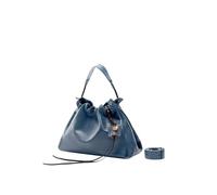 Genérico Bolso de mano gran capacidad Viajero errante Forro interno bolsillo con cremallera cuero suave(Medium sea mist blue+listing)