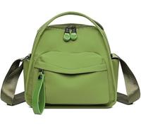 Genérico Bolso de mano informal de nailon con bolsillo frontal, ligero, de gran capacidad, bandolera. Bolso informal y moderno con textura para ir al trabajo y viajar. (Green)