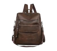 Genérico Bolso de Mujer - Mochila de PU Gran Capacidad | Mochila Universitaria Multifuncional con Cremallera, Bolso de para Trabajo y Escuela