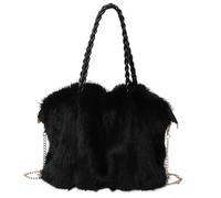 Generico Bolso Fuzzy - Bolso Tote Peluda 33x16x29 cm | Botella de bandolera Fuzzy | Borrsa de bandolera peluda | Para el senderismo, los viajes al aire libre, el trabajo, los paseos, las compras
