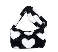 Genérico Bolso Hombro Peluche - Poliéster 13.8x7.9x5.1in | Tote esponjoso suave, bolso con cremallera correa, invierno tierna para uso diario, compras, salidas casuales, San Valentín