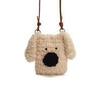 Genérico Bolso lindo del ganchillo del hilado del perrito de la felpa de la historieta for las mujeres - teléfono móvil y bolso de hombro(Offwhite)