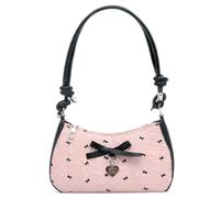 Generico Bolso niña dulce bolso niña modelo de lazo bolso de hombro mujer de cuero PU bolsos niña Y2K bolsos de hombro ajustable bolsos bandolera mujer elegante bolso media luna, Rosa