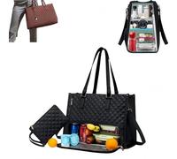 Genérico Bolso Portatil Mujer con Compartimento Aislante para el Almuerzo, Bolso Mujer de Mano para Portátil de 15.6 Pulgadas Cuero PU Impermeable Bolsa Shopper Grande para Universidad, Trabajo