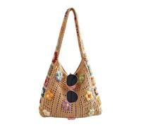 Genérico Bolso Tote Crochet Bolso De Mano Boho Tejido A Mano