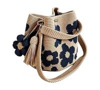 Genérico Bolso Tote Crochet Bolso Tote De Hombro Patrón Floral