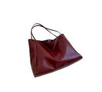 Genérico Bolso tote de piel suave gran capacidad for mujer, bolso mano hombro único for llevar bajo el brazo, ideal for ir a clase o al trabajo, diseño moderno(Wine red)