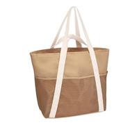Generico Bolso Tote De Playa | Bolsa impermeable y antiarena con cremallera - Accesorio para viajes: funda organizada para crema solar, chanclas, toallas, teléfono y camisetas, Caqui.,
