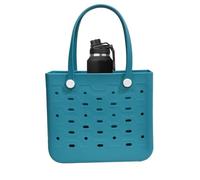 Generico Bolso Tote de Playa Bolsas de Playa para Mujer - de Transpirable con Agujeros - Viaje Portátil Ligero de Gran Capacidad para Toallas, Bañadores de Baño, Protección Solar, Verde,