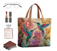 Generico Bolso Tote Graziosa - Bolso espacioso para portátil - Bolsos acolchados para mujer | Para Comisiones Trabajo Compras Boda Vacaciones Playa Picnic Gimnasio, Colibrí, riferimento