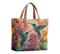 Generico Bolso Tote Graziosa - Bolso ligero para portátil - bolso acolchado lindo para mujer | Para Comisiones Trabajo Compras Boda Vacaciones Playa Picnic Gimnasio, Colibrí,