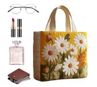 Generico Bolso Tote Graziosa - Bolso ligero para portátil - bolso acolchado lindo para mujer | Para Comisiones Trabajo Compras Boda Vacaciones Playa Picnic Gimnasio, Flores.,