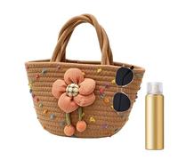 Genérico Bolsos De Ganchillo Para Mujer | Tote Tejido Con Diseño Floral | Bolso De Tejido | Para, Viajes Y Vacaciones, Al Aire Libre, Compras, Desplazamientos Cotidianos, Niñas Y Mujeres