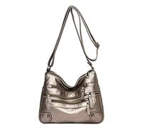 Genérico Bolsos de hombro de cuero para mujer Bolso clásico de múltiples capas Bolso y monedero de diseñador de lujo (Bronze One Size)