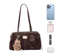 Genérico Bolsos Para Mujer Bolso Vintage Piel PU Con Colgante De Peluche