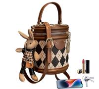 Genérico Bolsos tipo cubo para mujer: textura de cuero, compacta, correa ajustable, multifuncional espacioso, de mano de | Elegante para llevar todos los días con compras Viajes Sali