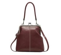 Generico Bolsos Vintage - Bolso retro de estilo británico ajustable, con cierre a presión | para mujeres y niñas para trayecto, trabajo, viaje al aire libre, Vino rojo, riferimento alla