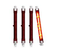 Genérico Bombilla de calefacción Ruby R7S de 500W, Bombillas de calefacción de Cuarzo infrarrojo de 118MM Lámpara halógena Regulable de 240V (Paquete de 4)