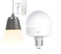Genérico Bombilla Inalámbrica para Lámpara,Bombillas Recargables - Bombillas ajustables con pilas E26 - Bombilla recargable para apliques de pared con 4 temporizadores y 3 temperaturas de color
