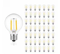 Genérico Bombilla LED G40 DC24V 2W E12 Retro Vidrio | Luz solar for RV que acampa con cadena solar fuera de la red
