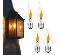 Genérico Bombillas decorativas LED Stereover E12 con llama parpadeante, bombillas con llama parpadeante, bombillas parpadeantes con efecto de llamas más realista, para Halloween y Navidad (4pcs)