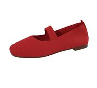 Genérico Bonitas para Mujeres, Zapatos Planos Medievales de Verano para Niñas, Zapatos Cómodos de Velour, Ancho H, Zapatos Tradicionales, Zapatos de Gimnasia Elegantes, rojo, 40 EU