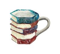 Genérico Book Coffee Mug - 200ml Heat-Resistant Ceramic Cup, 3D Stackable Books Design with Handle, Gift for Women Bookworms Writers Librarians Readers Tea Coffee Latte Christmas Birthday