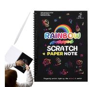 Genérico Book, Kids Drawing Notebook, 10.43x7.48 Inches, Rainbow Coloring Pad, Creative Activity Set with Wooden for Learning and Imagination for Home, School, Travel, Classroom