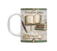 Genérico Book Mug - 330ml Novelty Drinkware | Bookish Decor Coffee Cup for Reading Lovers, Tea & Coffee Mug for Office, Library, Dorm, Bookstore, Teacher, Women, Men, Friend Gift for Readers