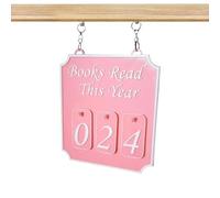 Genérico Book Shelf Counter, Reading Tracker Decor, Modern Book Ornament, Up to 999 Books Minimalist Acrylic Stand for Home, Study, Library, Readers, Living Room, 4.49x5x0.35 Inches